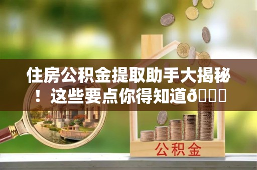 漠河住房公积金提取助手大揭秘！这些要点你得知道😎